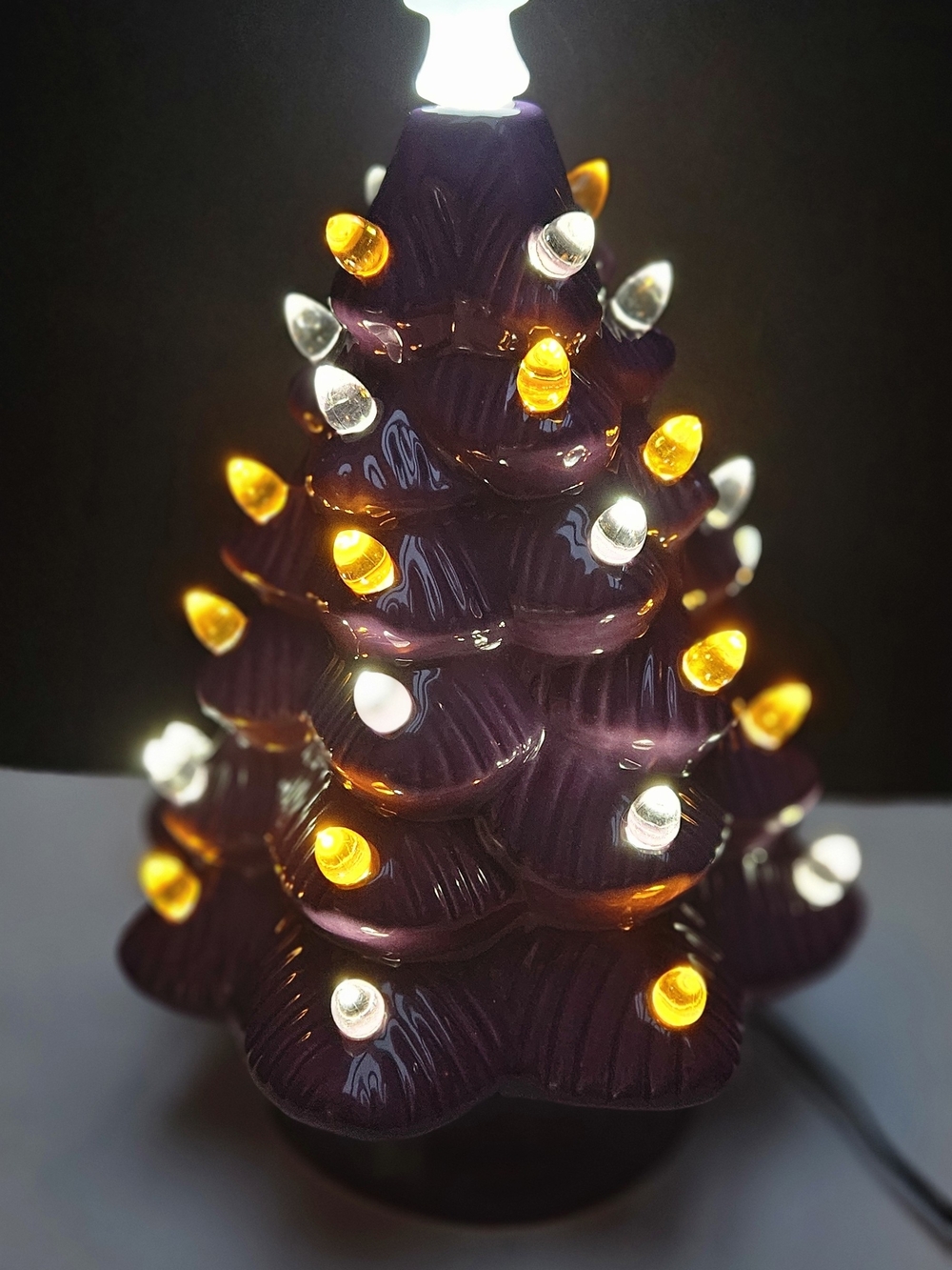 Mr. Christmas Purple Ceramic Light-Up Halloween Tree 11.5"